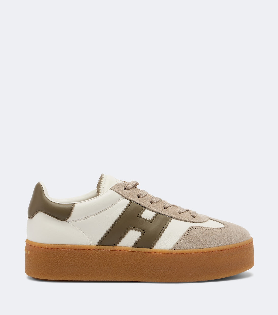 Hogan - Cool suede-trimmed leather platform sneakers