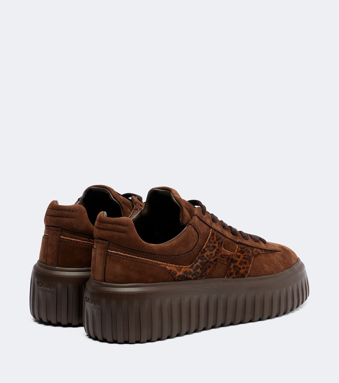 Hogan - H645 fur-trimmed leather platform sneakers