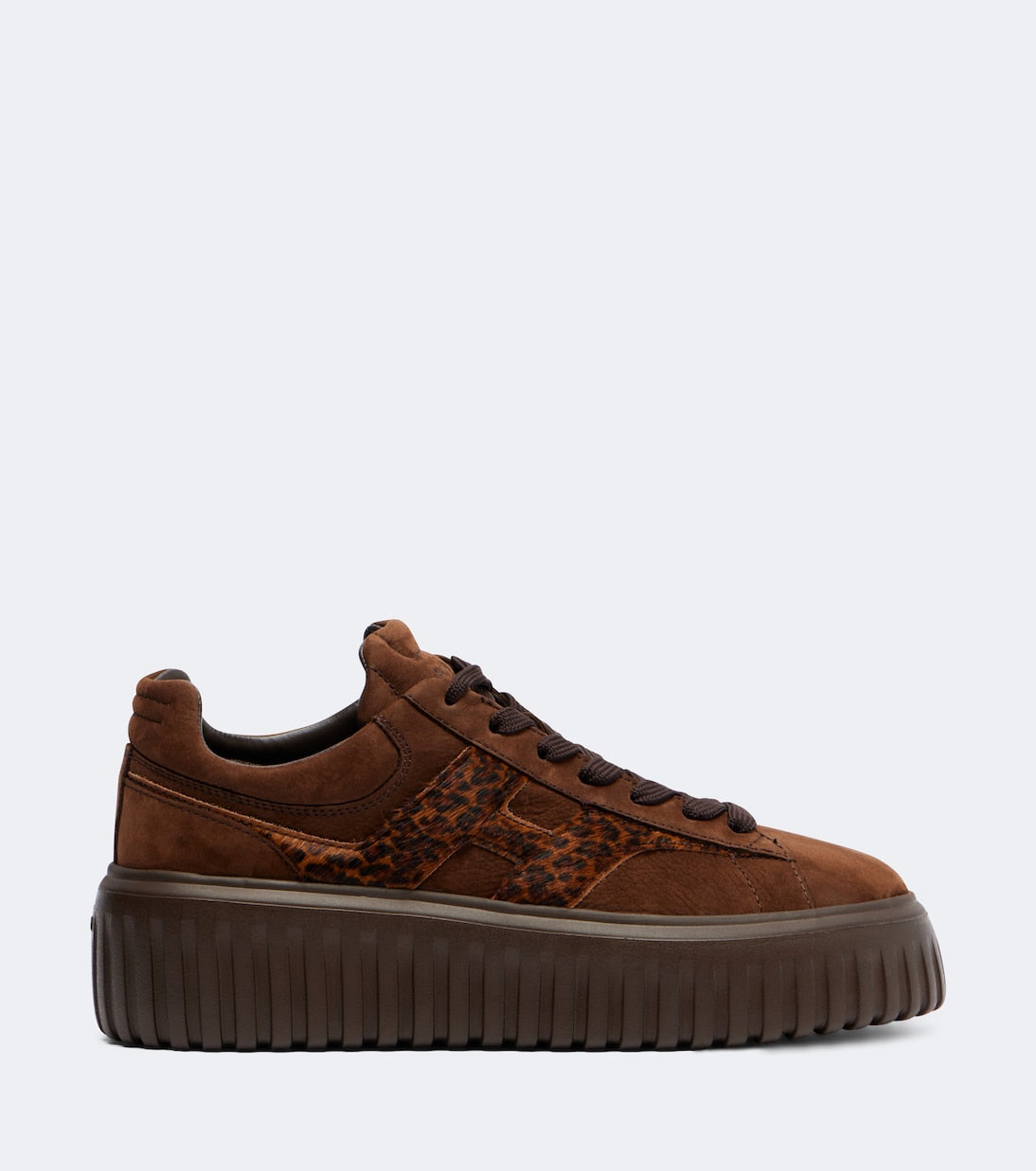 Hogan - H645 fur-trimmed leather platform sneakers