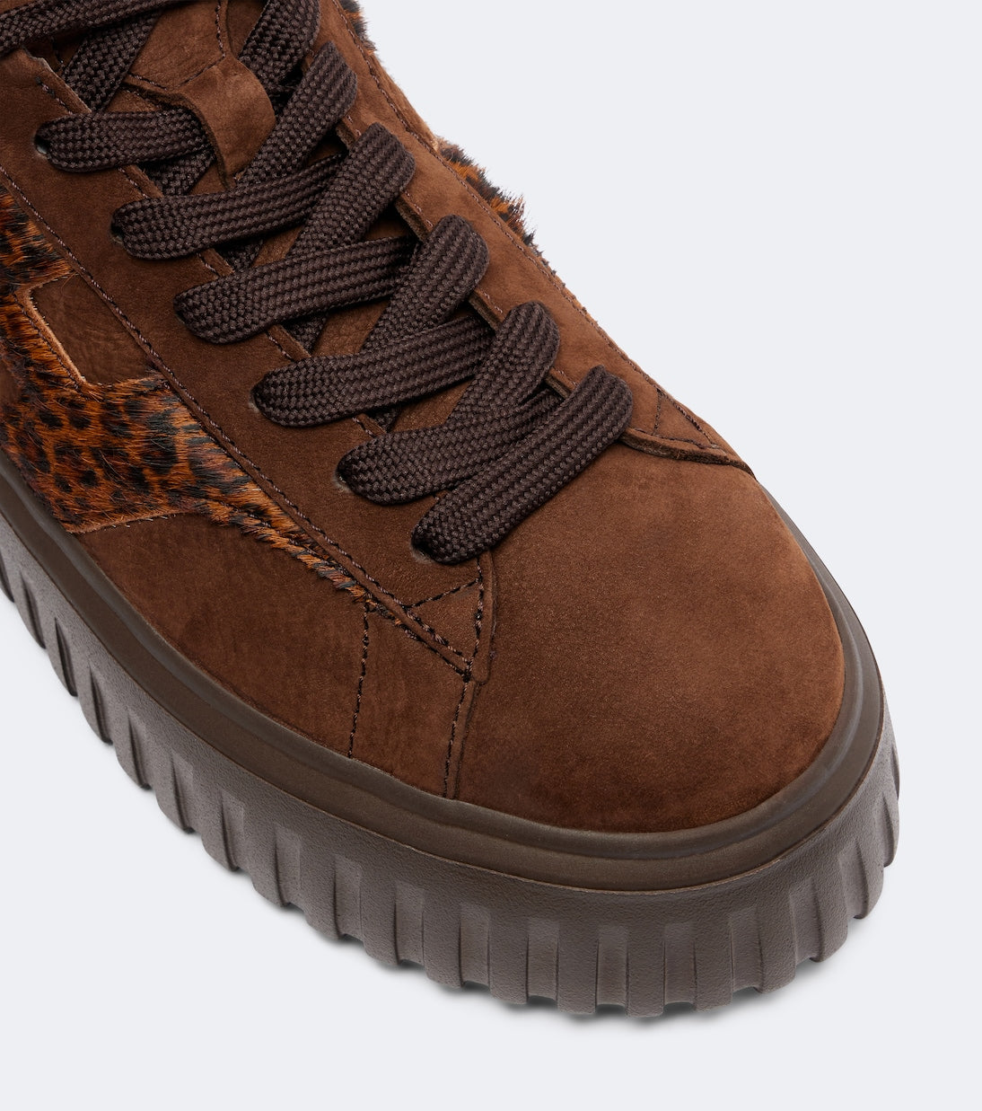 Hogan - H645 fur-trimmed leather platform sneakers
