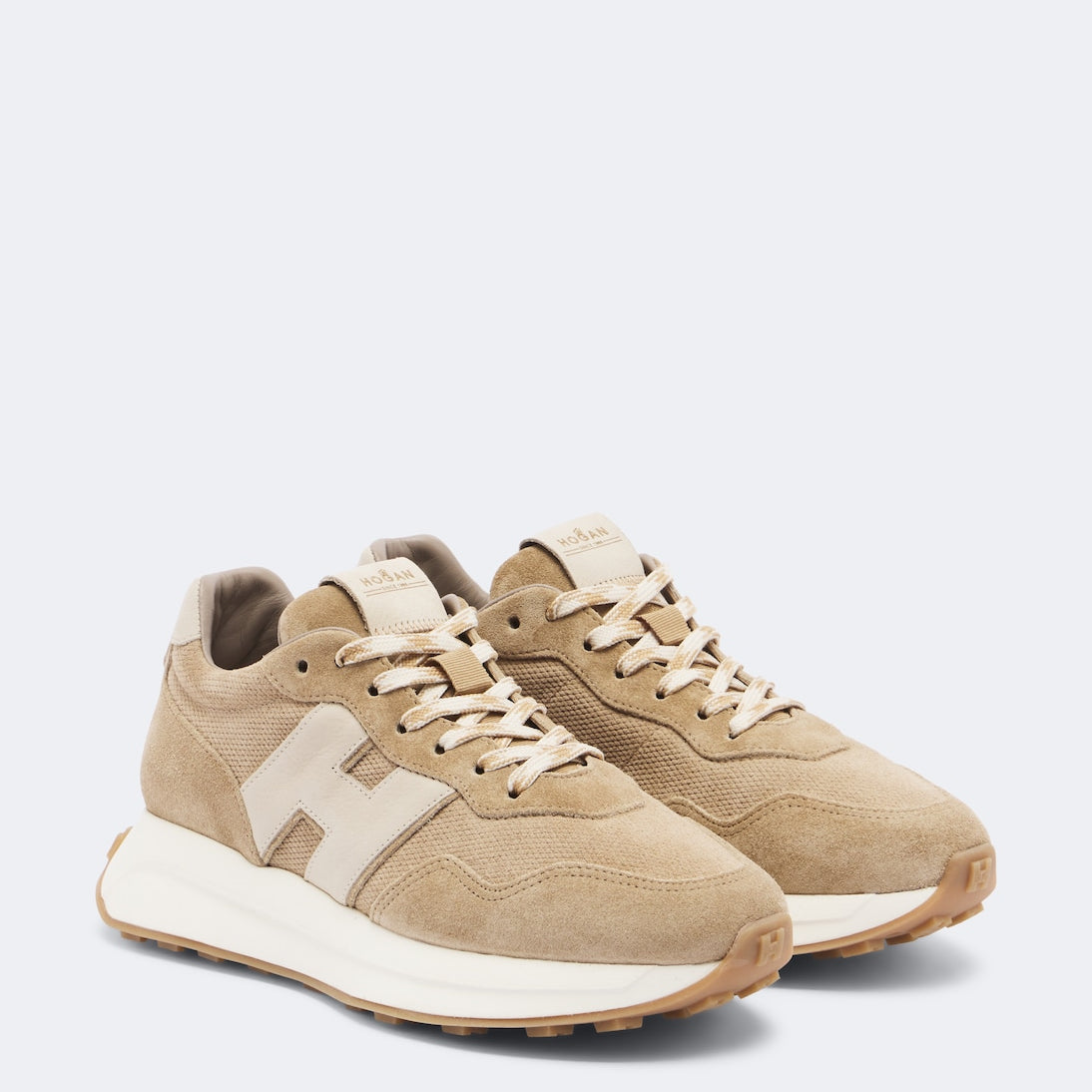Hogan - H641 leather-trimmed suede sneakers