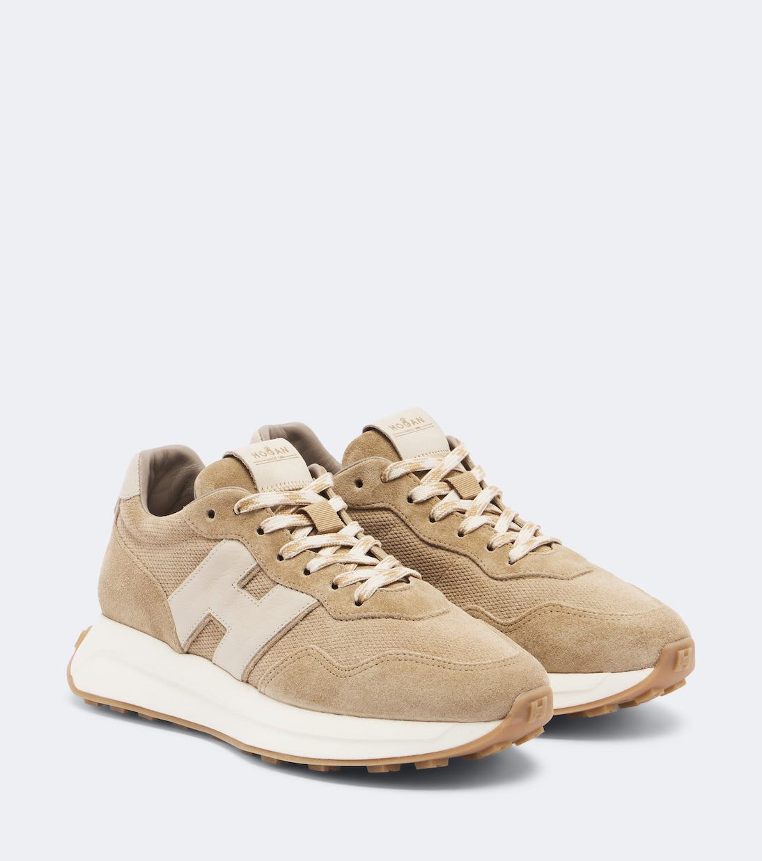 Hogan - H641 leather-trimmed suede sneakers