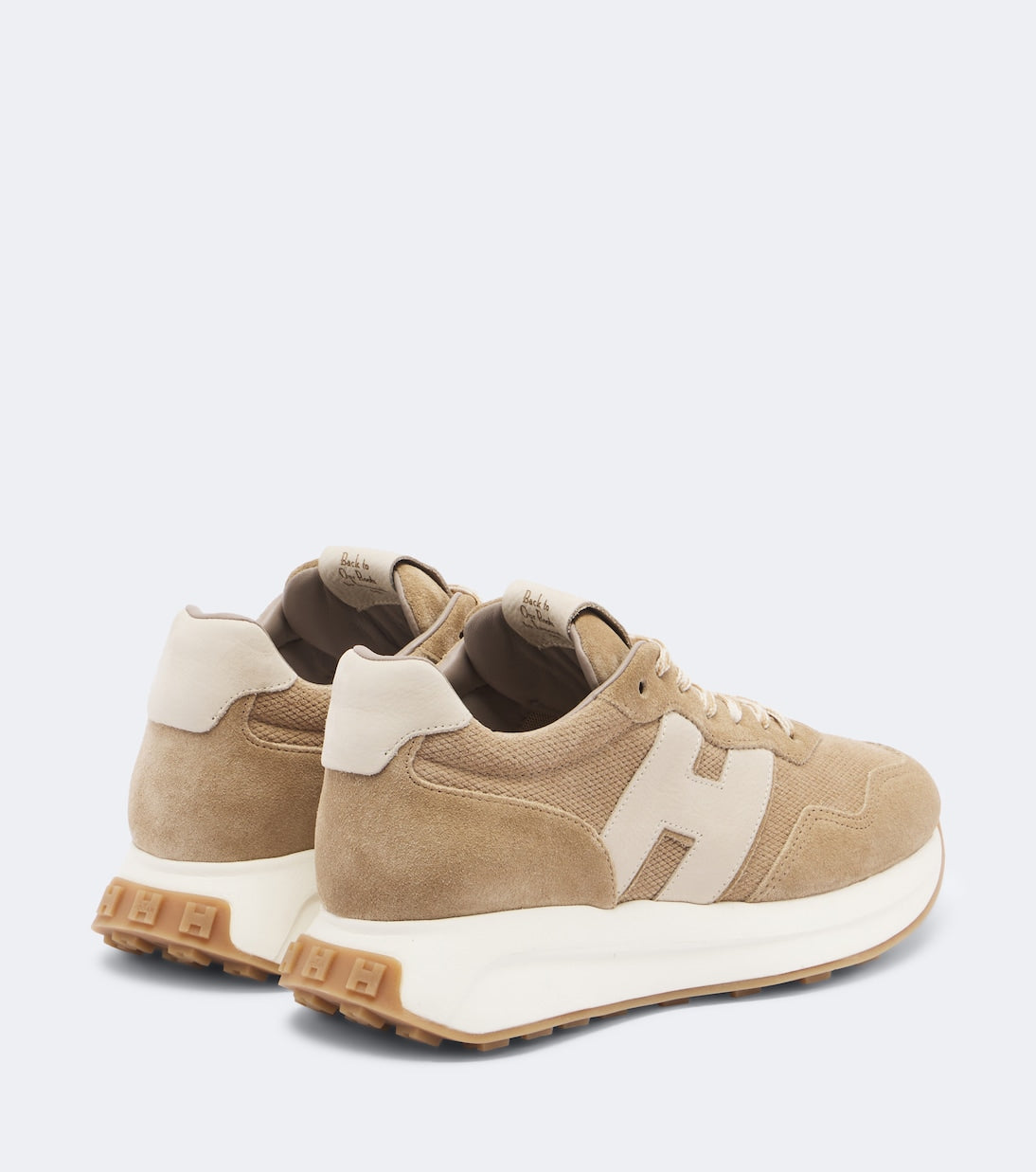 Hogan - H641 leather-trimmed suede sneakers