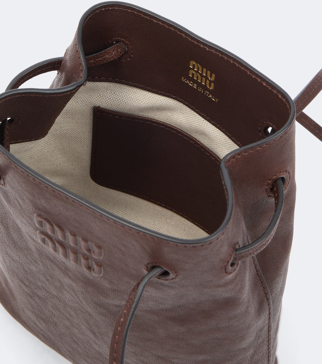 Miu Miu - Mini leather bucket bag