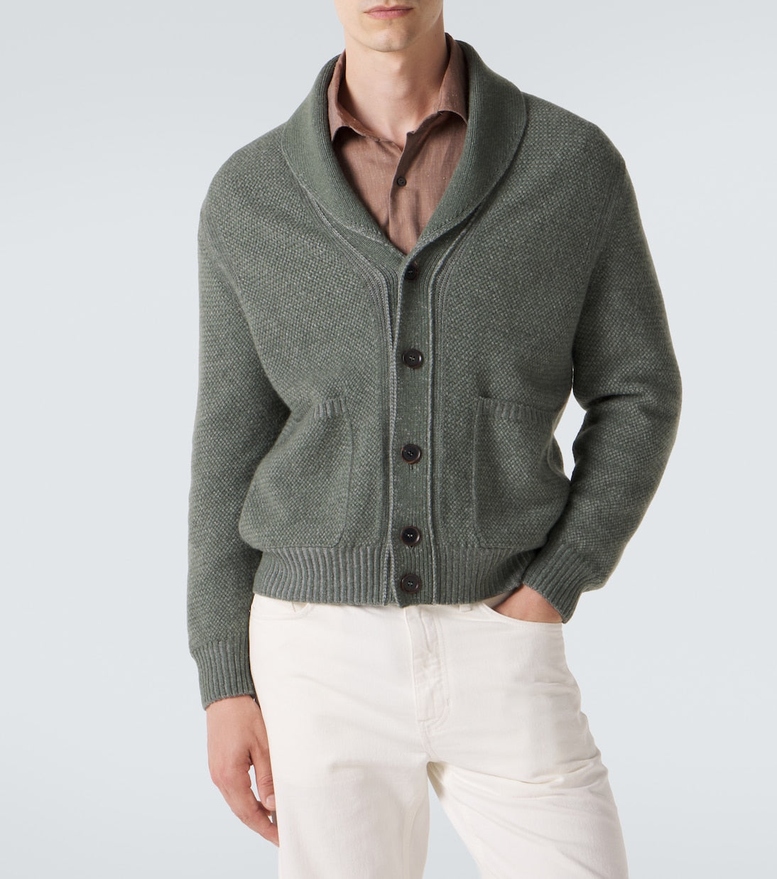 Zegna - Waffle-knit cashmere and wool cardigan