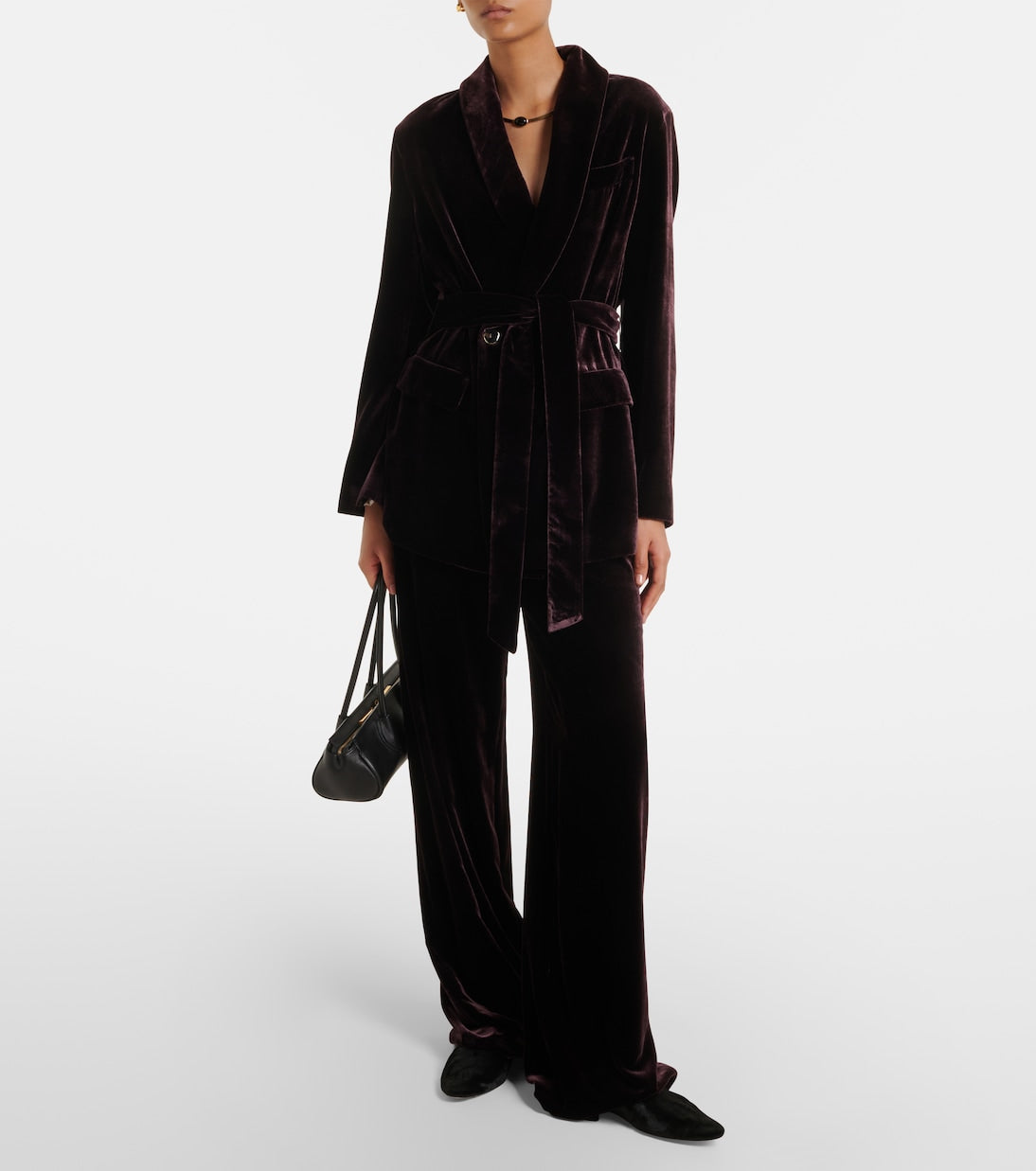 Agnona - Velvet wide-leg pants