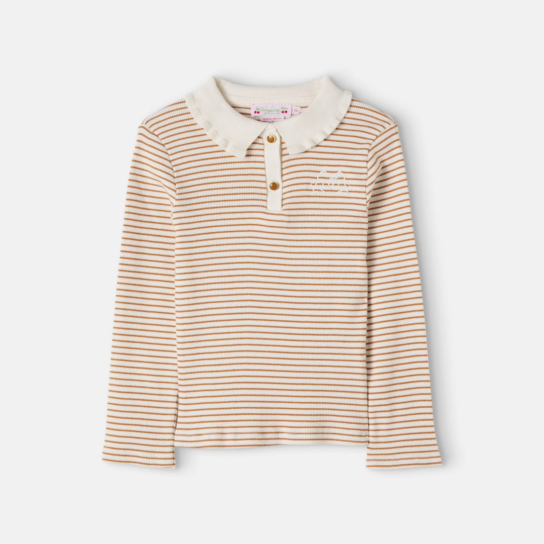 Bonpoint - Juanna ribbed-knit striped cotton polo shirt