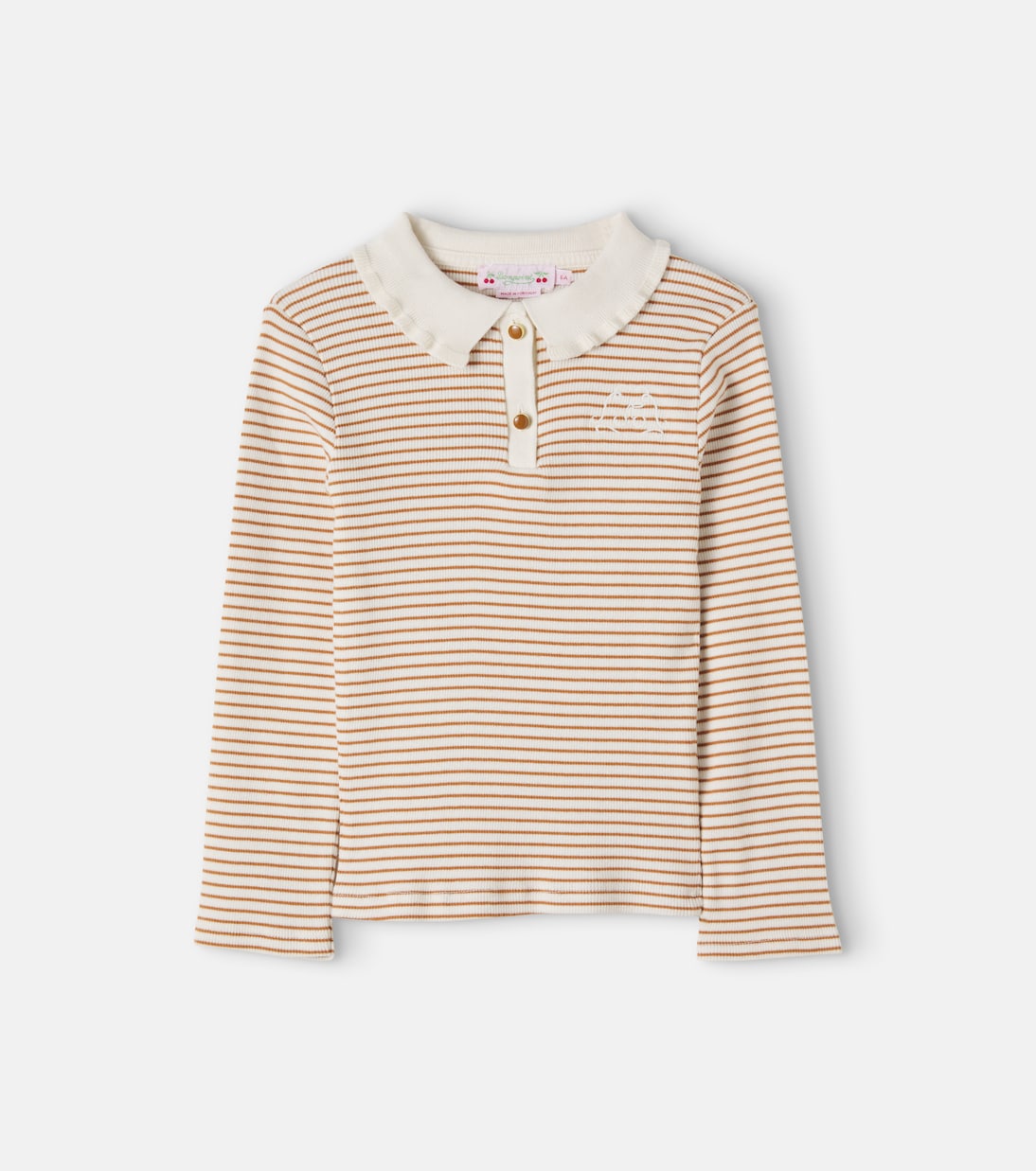 Bonpoint - Juanna ribbed-knit striped cotton polo shirt