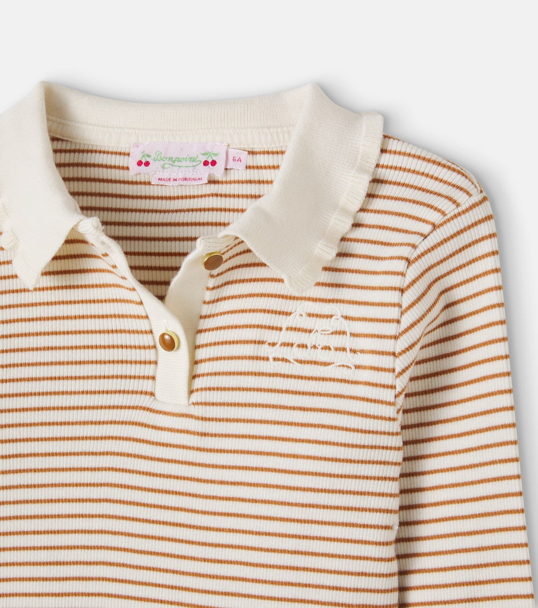 Bonpoint - Juanna ribbed-knit striped cotton polo shirt