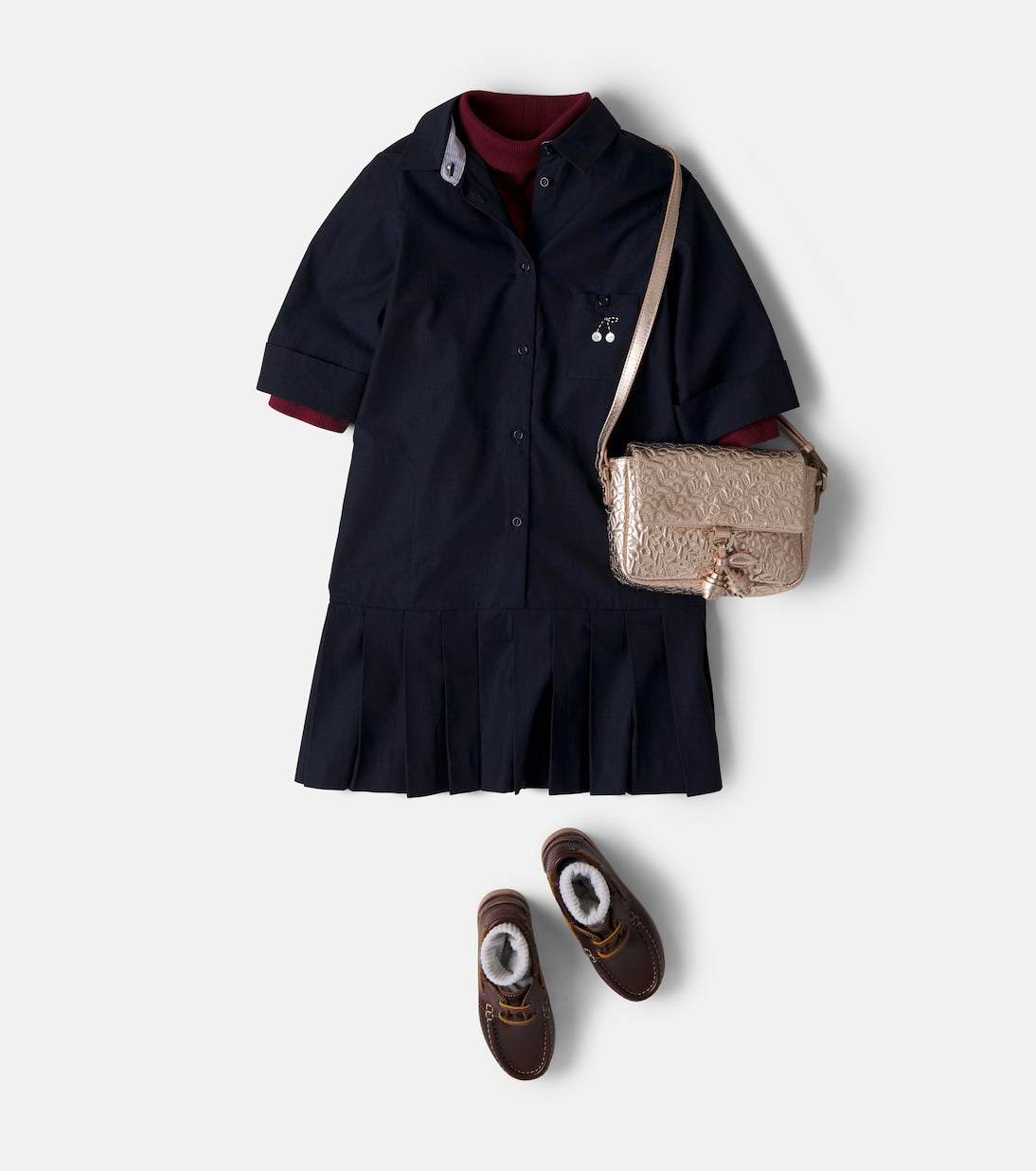 Bonpoint - Maribelle pleated cotton shirt dress