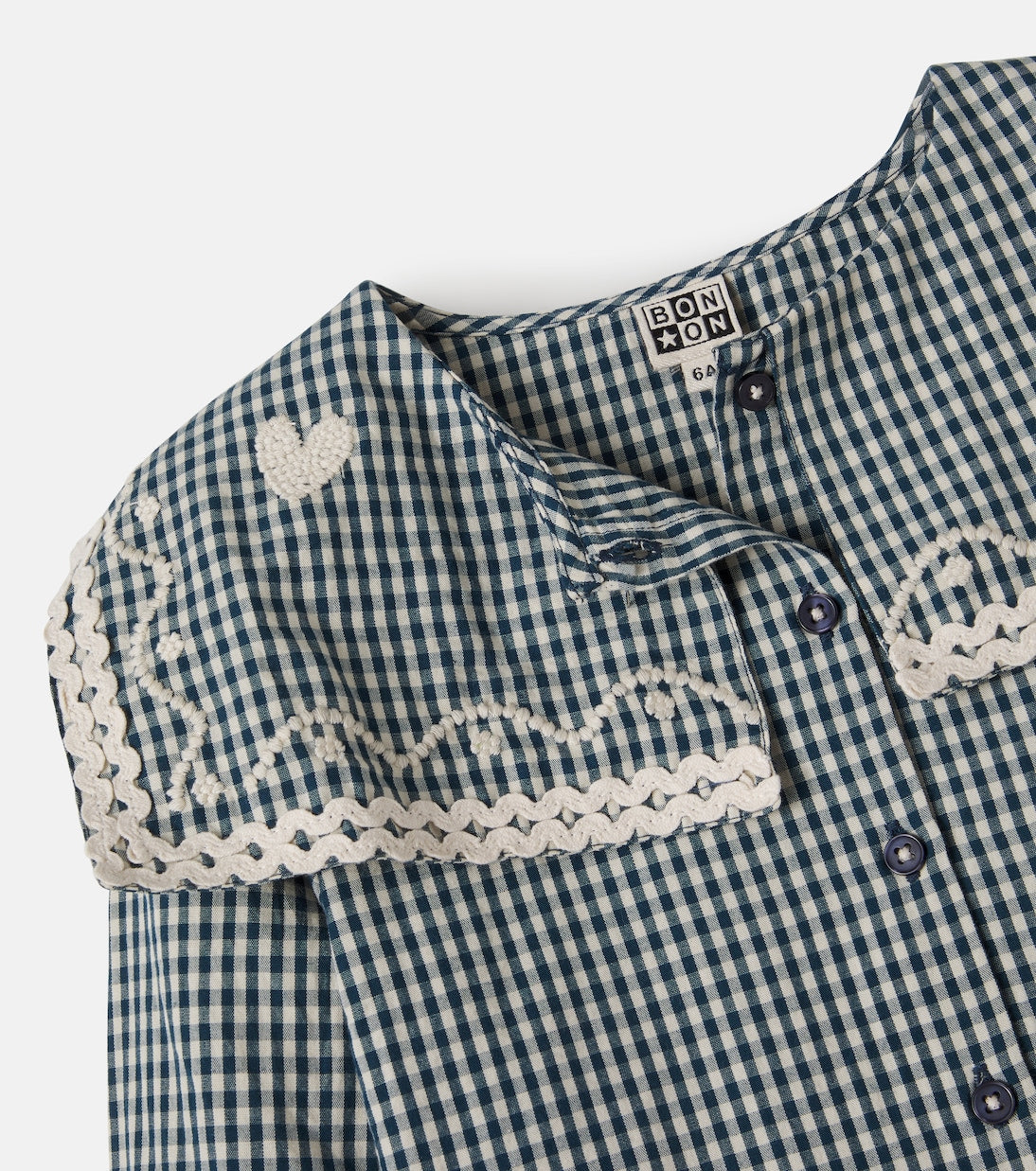 Bonton - Pioupiou embroidered gingham cotton shirt