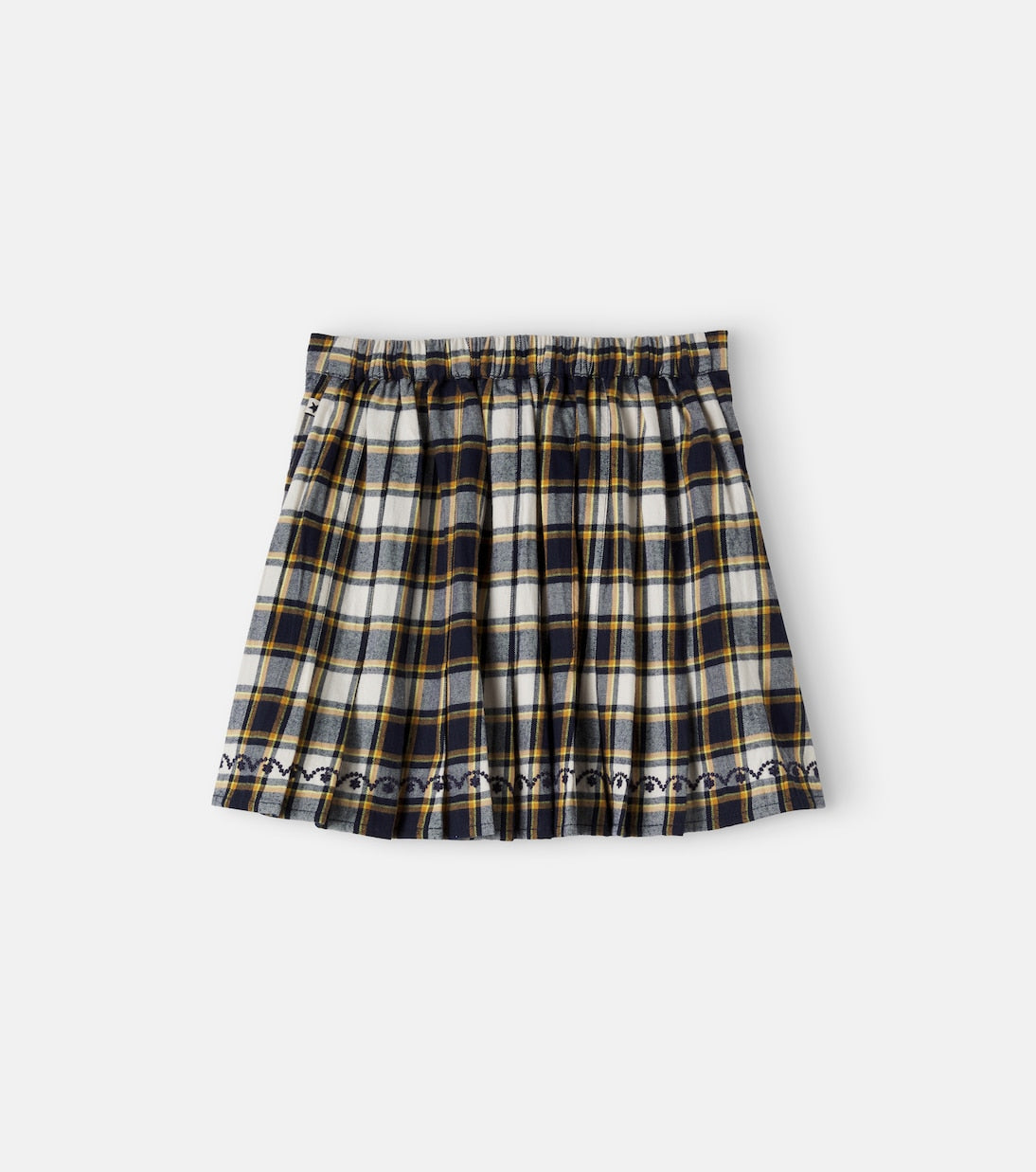 Bonton - Mali checked pleated cotton skirt