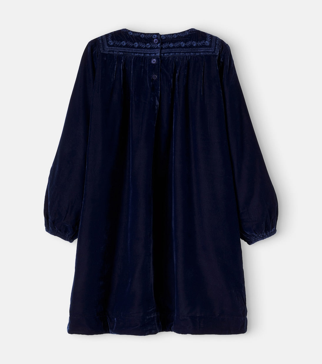 Bonton - Pimousse embroidered gathered velvet dress