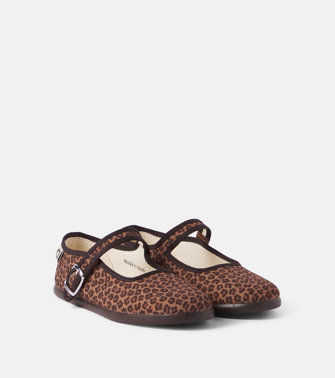 Bonton - Jane leopard-print Mary Jane flats