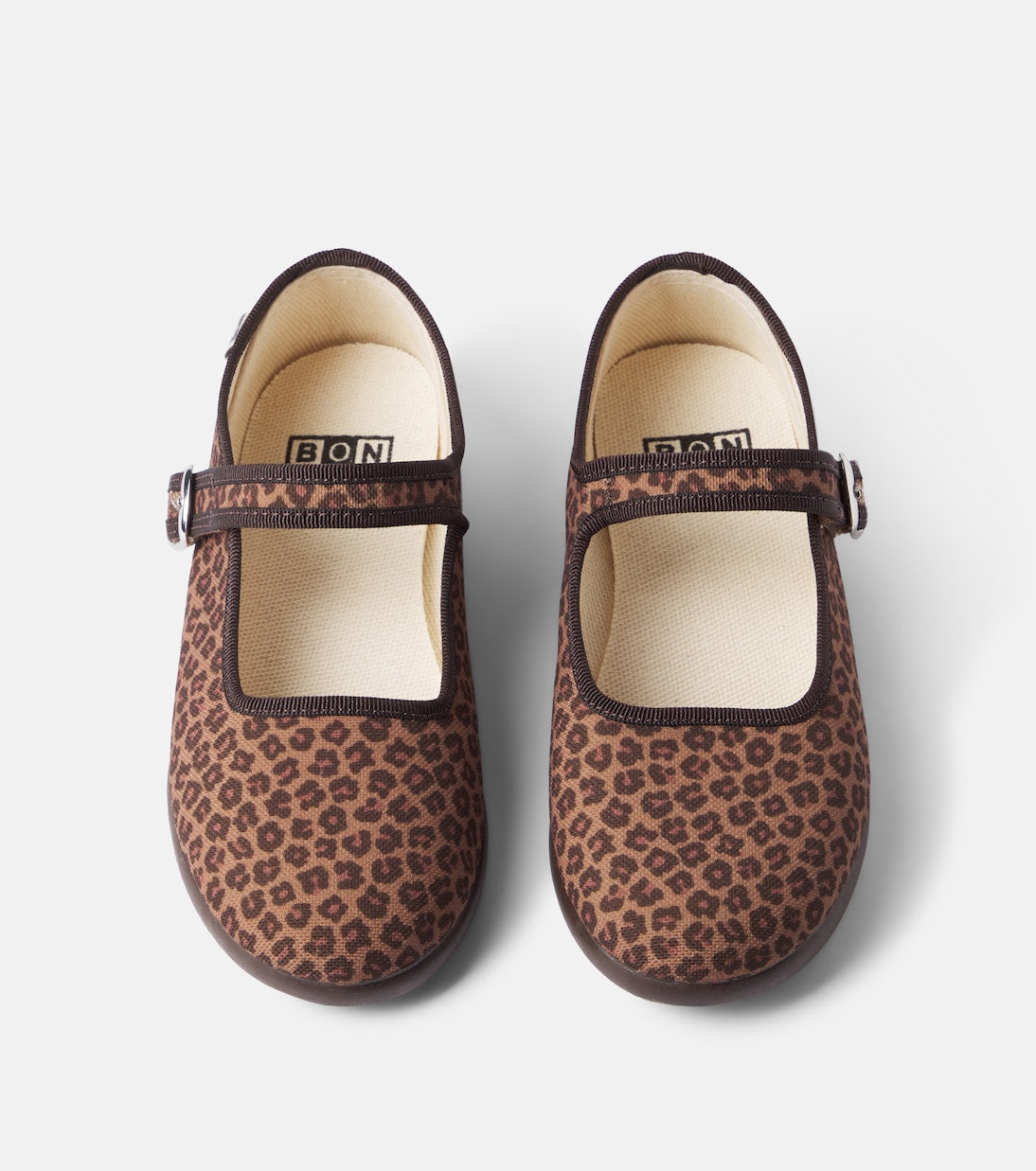 Bonton - Jane leopard-print Mary Jane flats