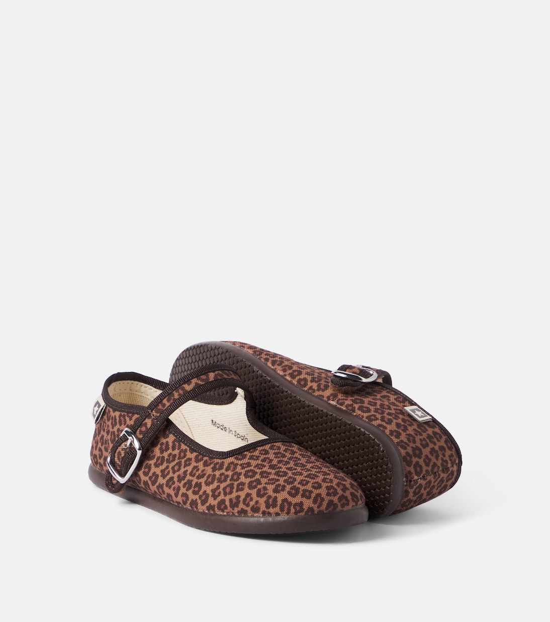 Bonton - Jane leopard-print Mary Jane flats