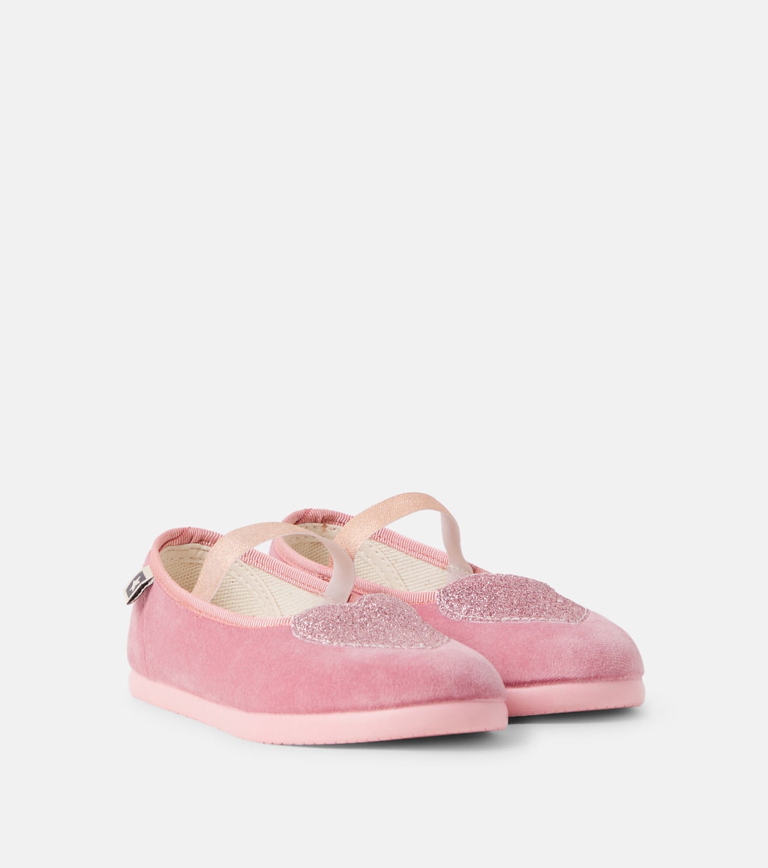 Bonton - Sarah glitter velvet Mary Jane flats
