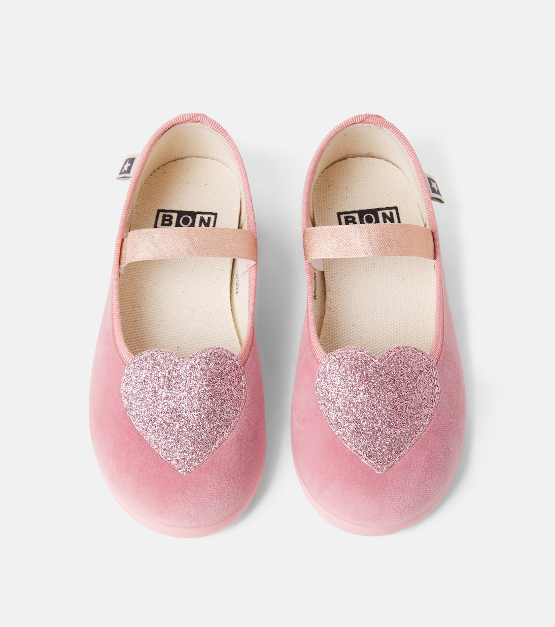 Bonton - Sarah glitter velvet Mary Jane flats