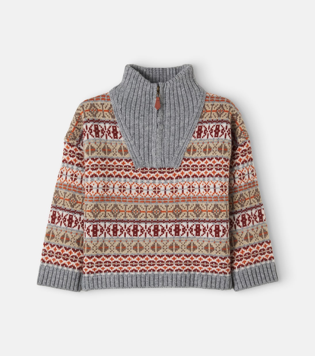 Bonton - Léonard jacquard half-zip sweater