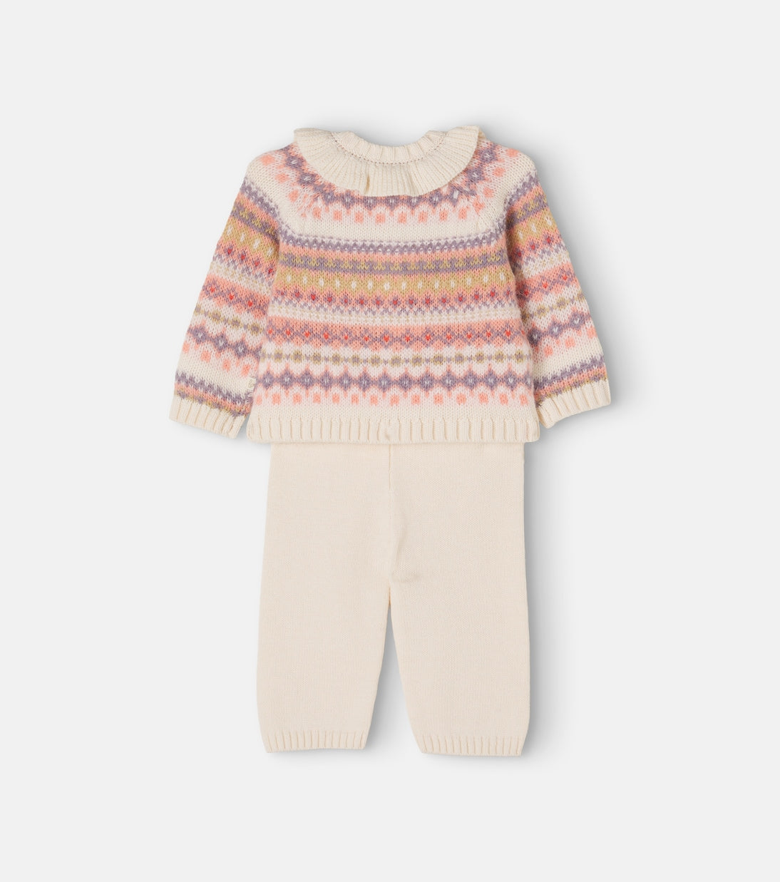 Bonton - Baby Papillon cotton and wool-blend cardigan and pants set