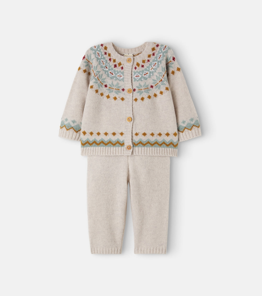 Bonton - Baby Toudou Scone wool-blend cardigan and pants set