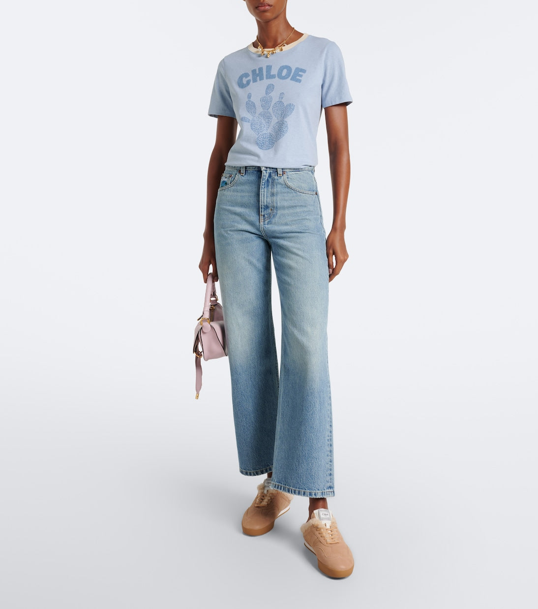 Chloé - Chloé Kick shearling-trimmed suede mules