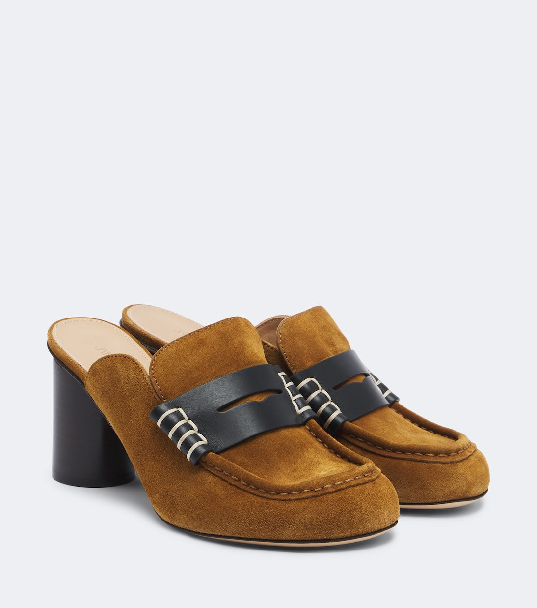 JW Anderson - Leather-trimmed suede mules