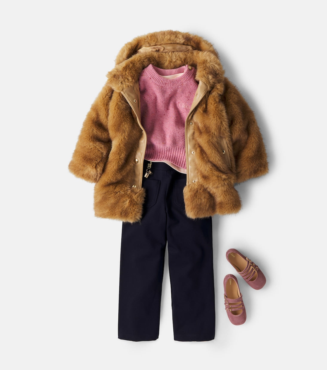 Chloé Kids - Hooded teddy coat