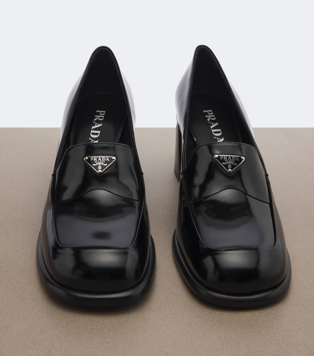Prada - Leather loafer pumps