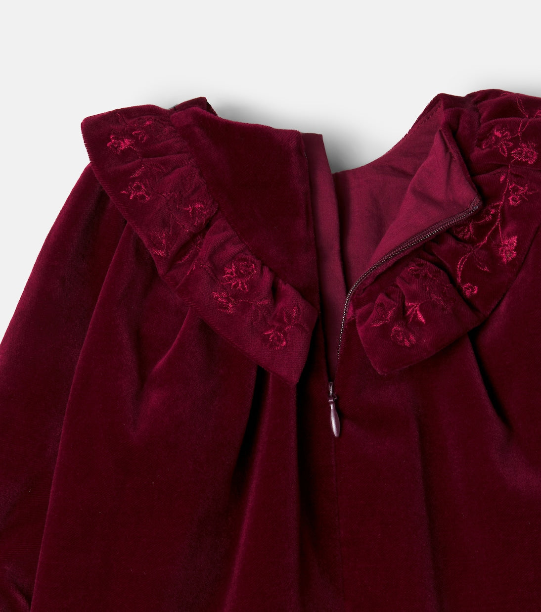 Chloé Kids - Embroidered cotton velvet dress