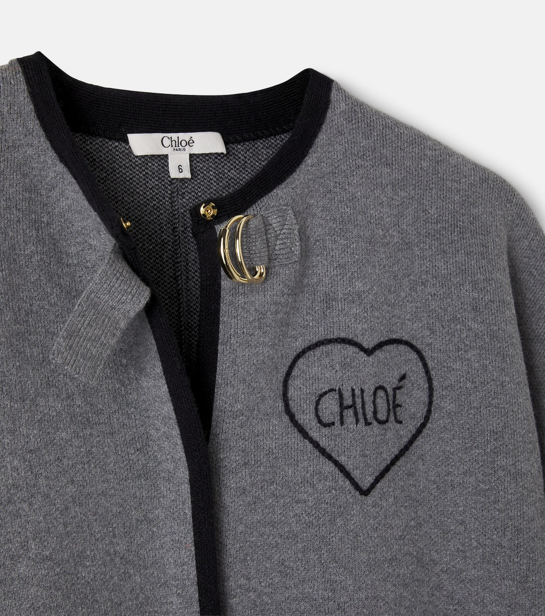 Chloé Kids - Logo cotton and wool cape