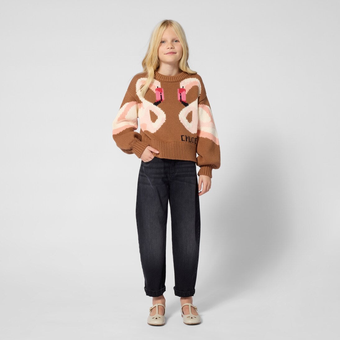 Chloé Kids - Intarsia cotton and wool sweater
