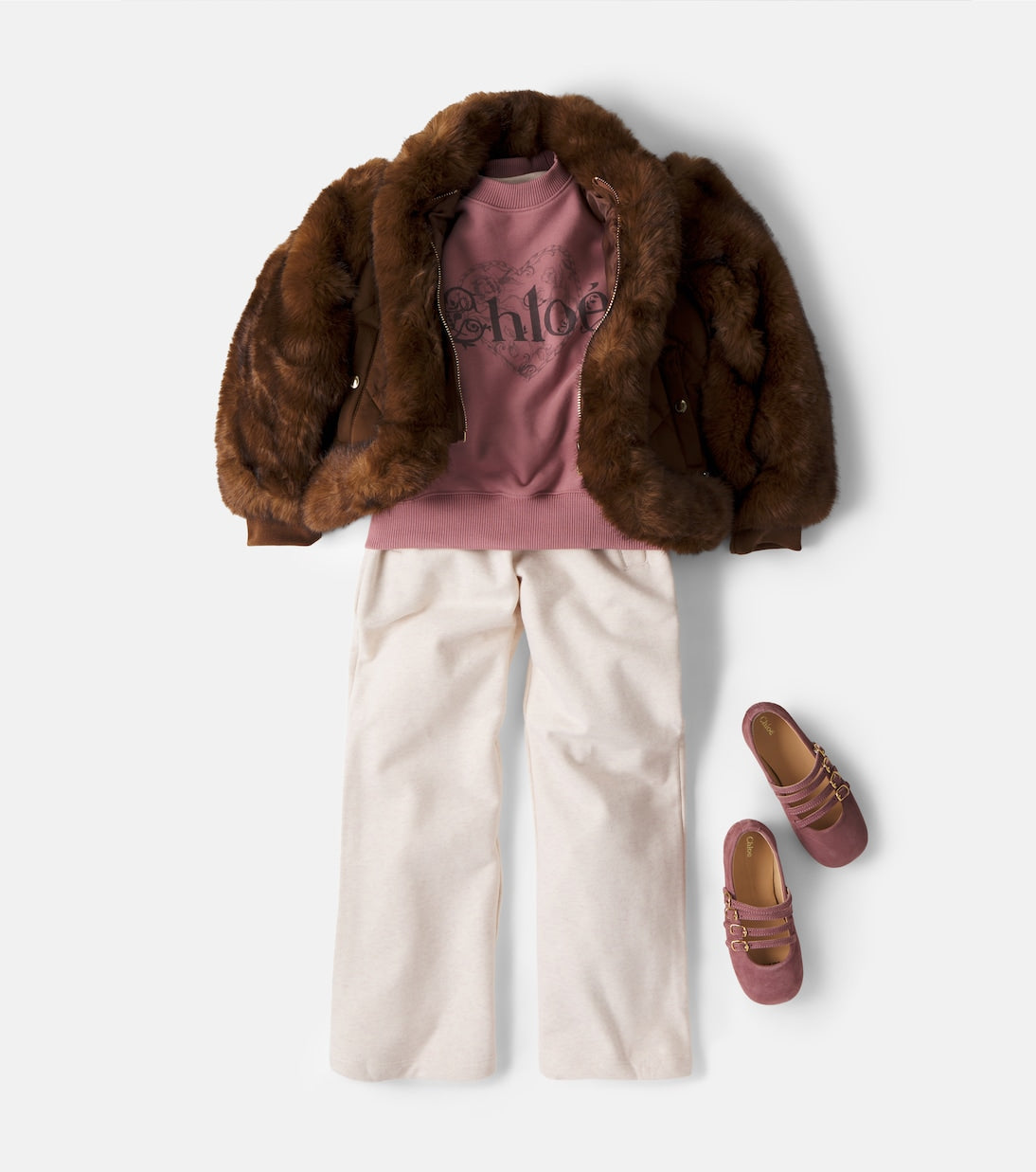 Chloé Kids - Logo printed cotton jersey sweatshirt