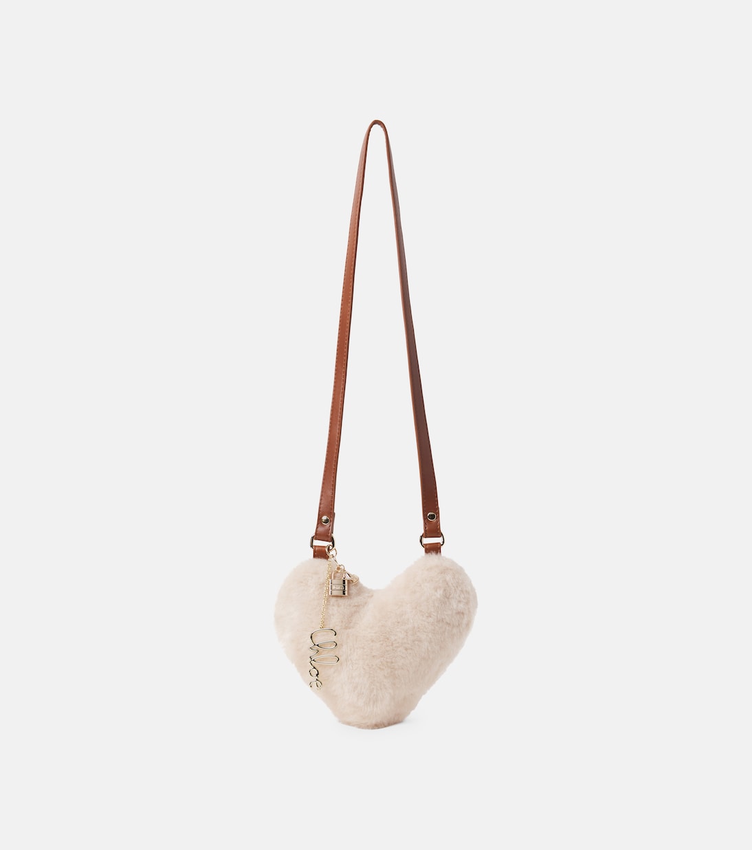 Chloé Kids - Heart leather-trimmed crossbody bag