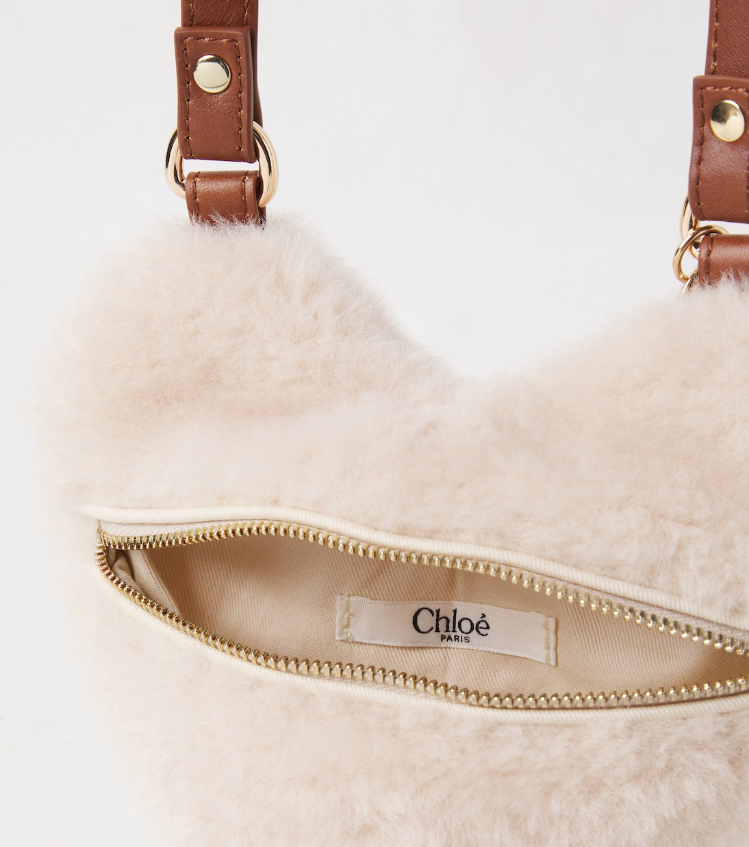 Chloé Kids - Heart leather-trimmed crossbody bag