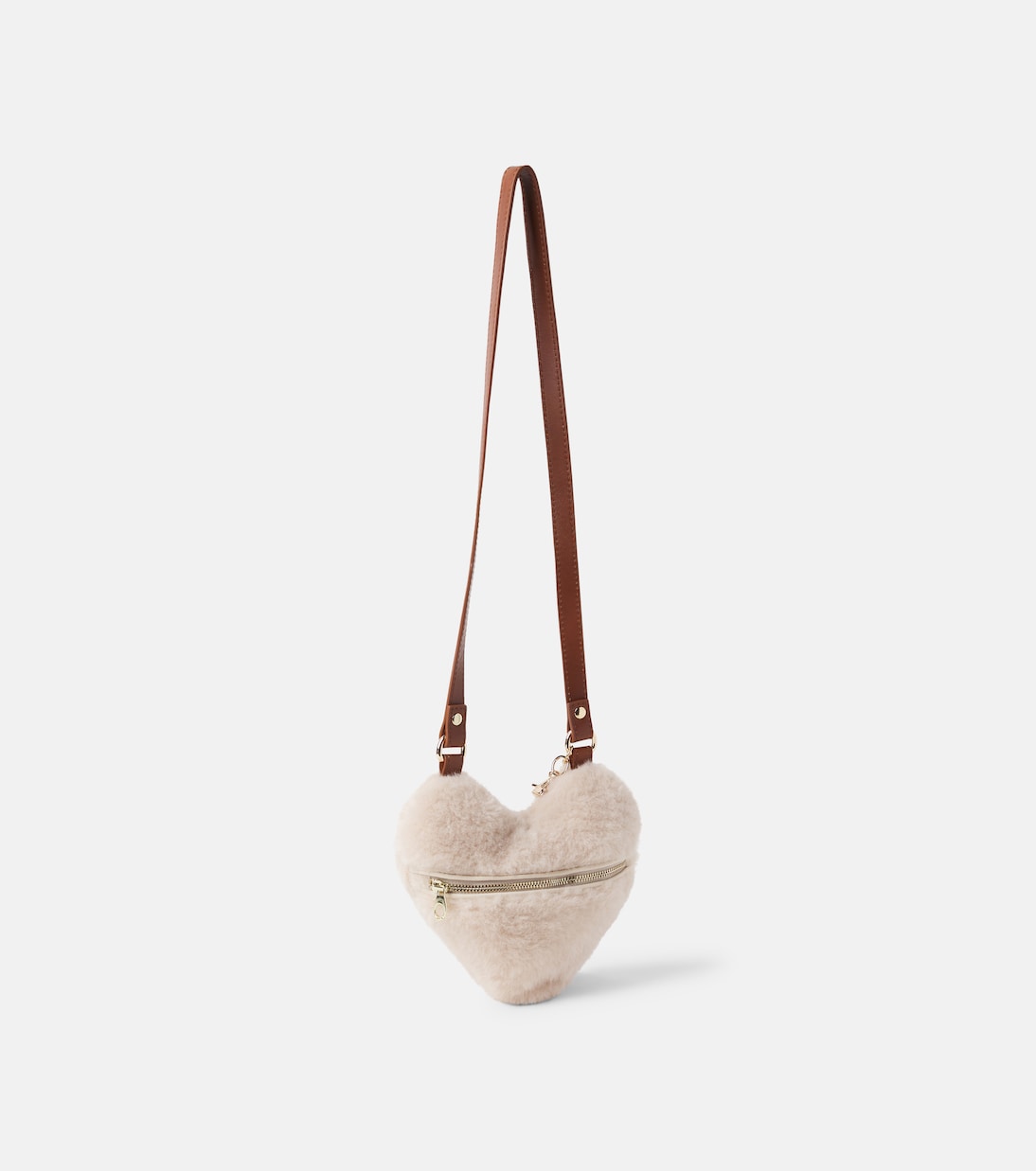 Chloé Kids - Heart leather-trimmed crossbody bag