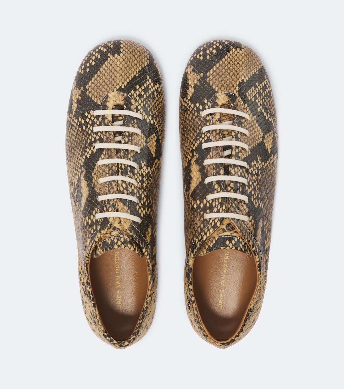 Dries Van Noten - Snake-effect leather sneakers