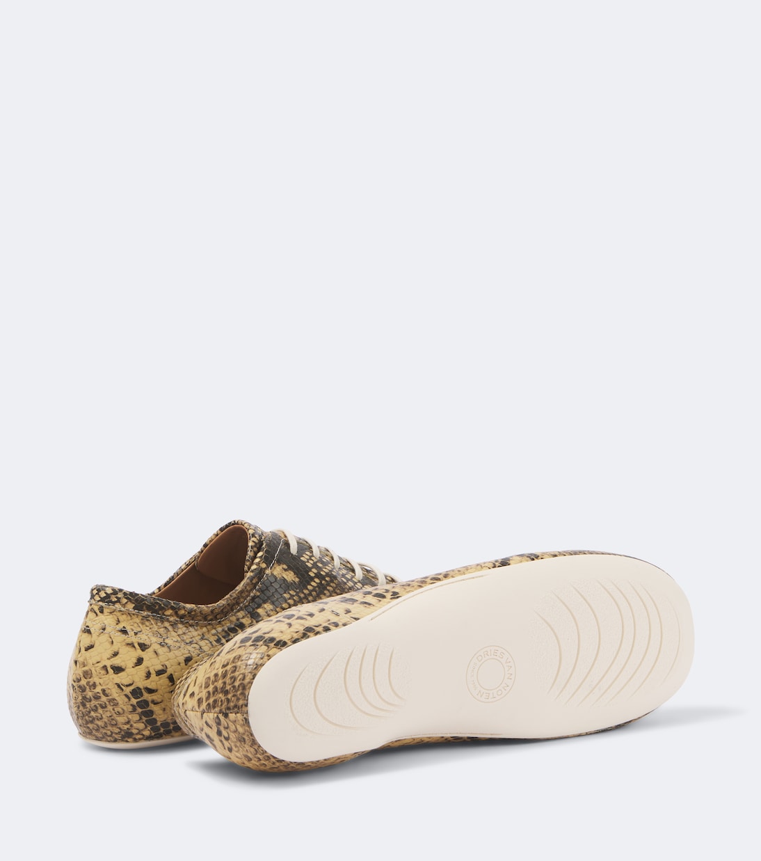 Dries Van Noten - Snake-effect leather sneakers