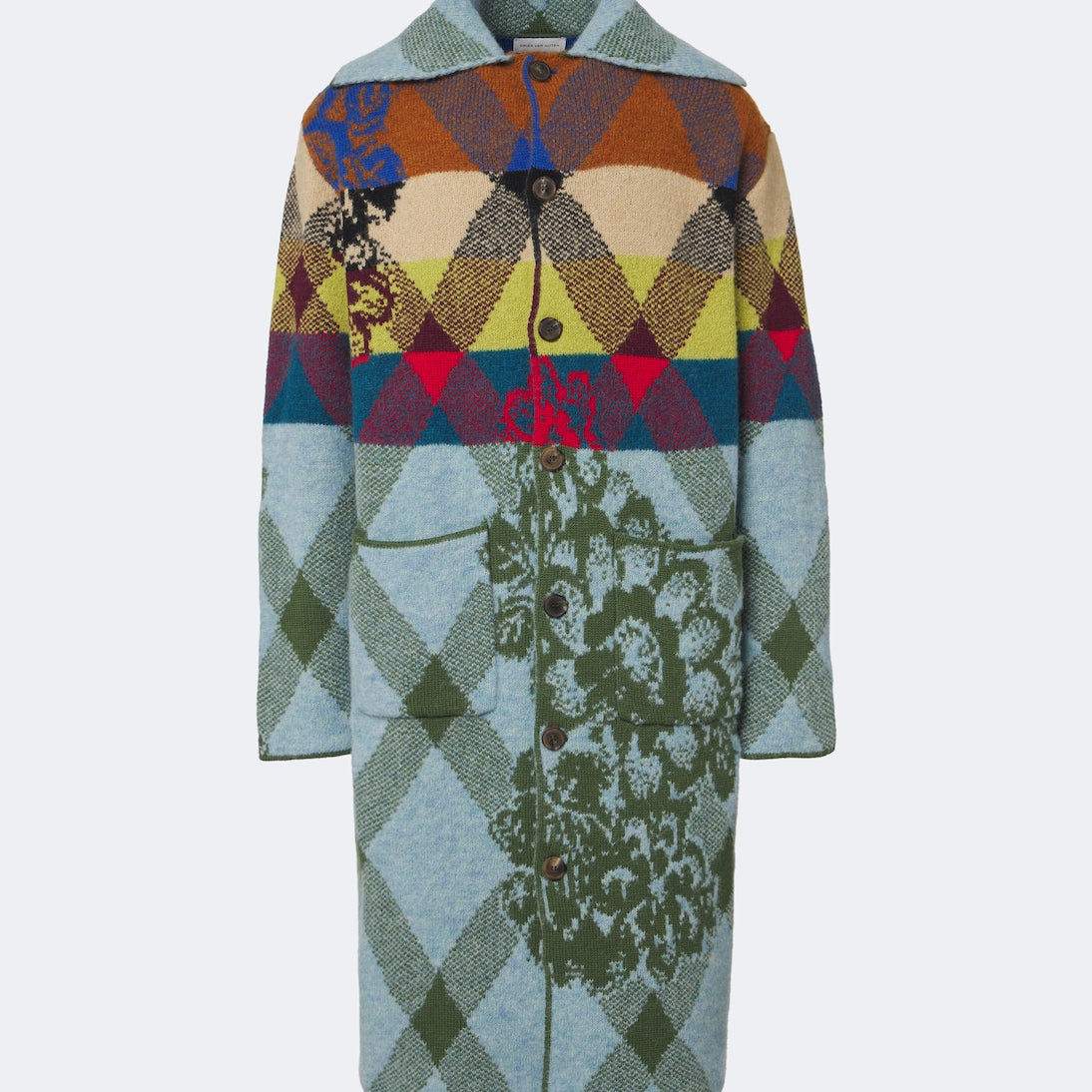 Dries Van Noten - Patchwork wool and alpaca-blend long coat