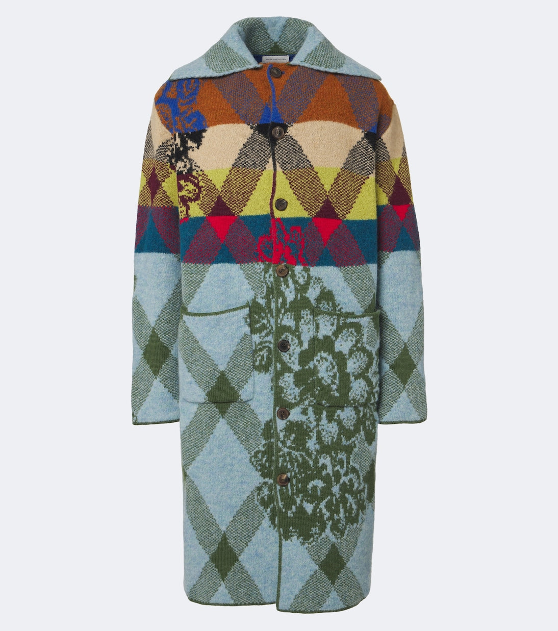 Dries Van Noten - Patchwork wool and alpaca-blend long coat