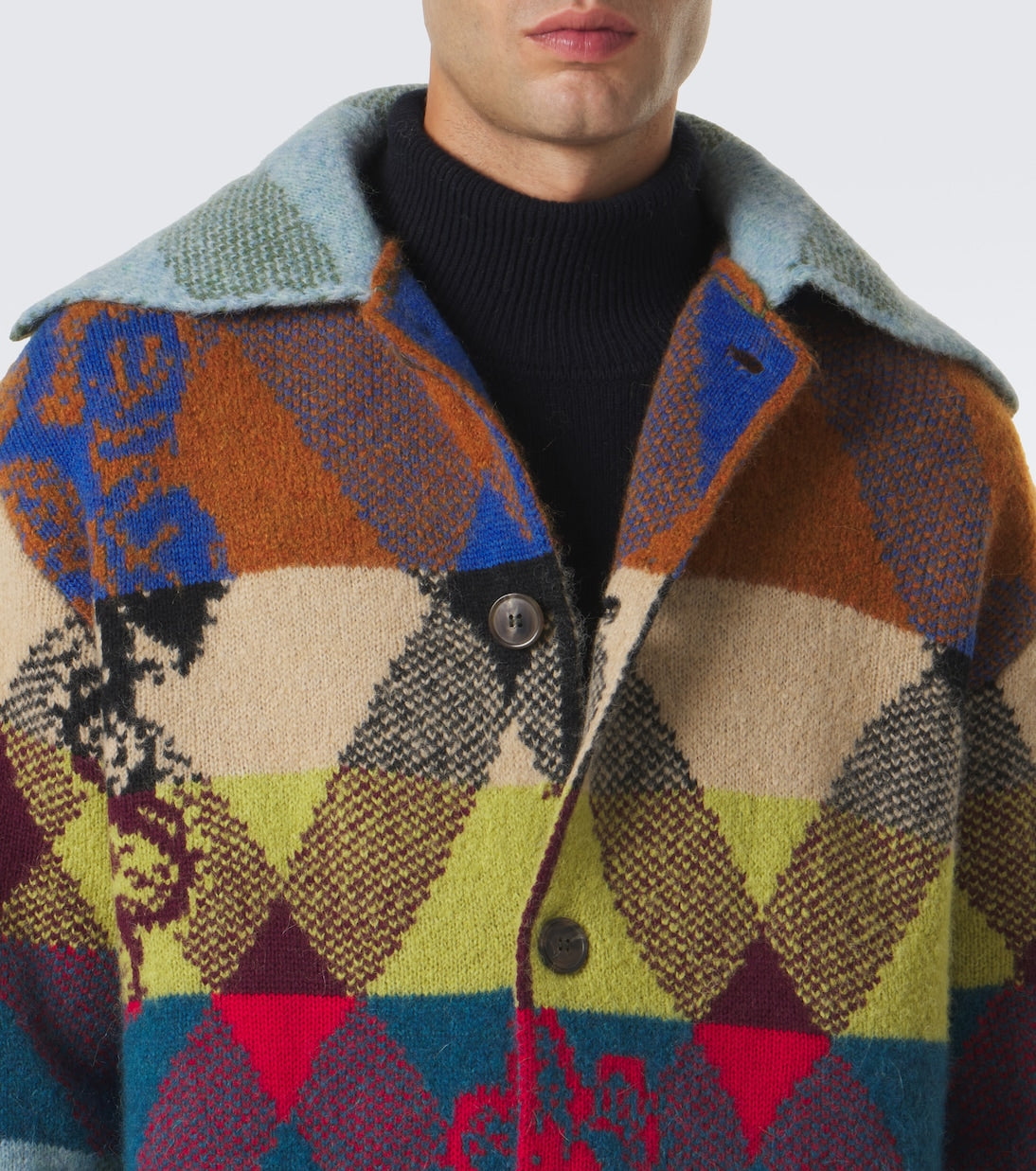 Dries Van Noten - Patchwork wool and alpaca-blend long coat