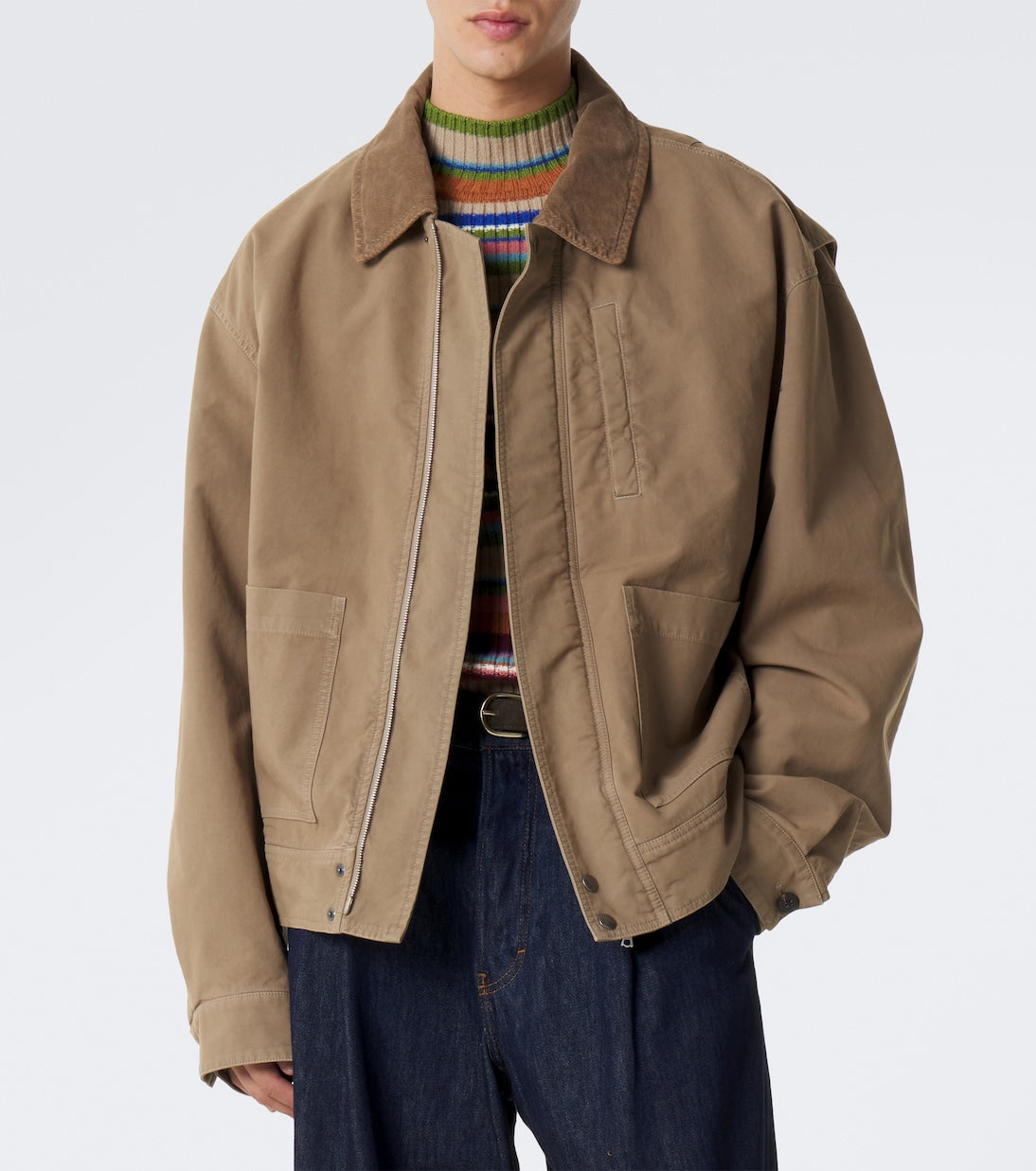 Dries Van Noten - Corduroy-trimmed cotton field jacket