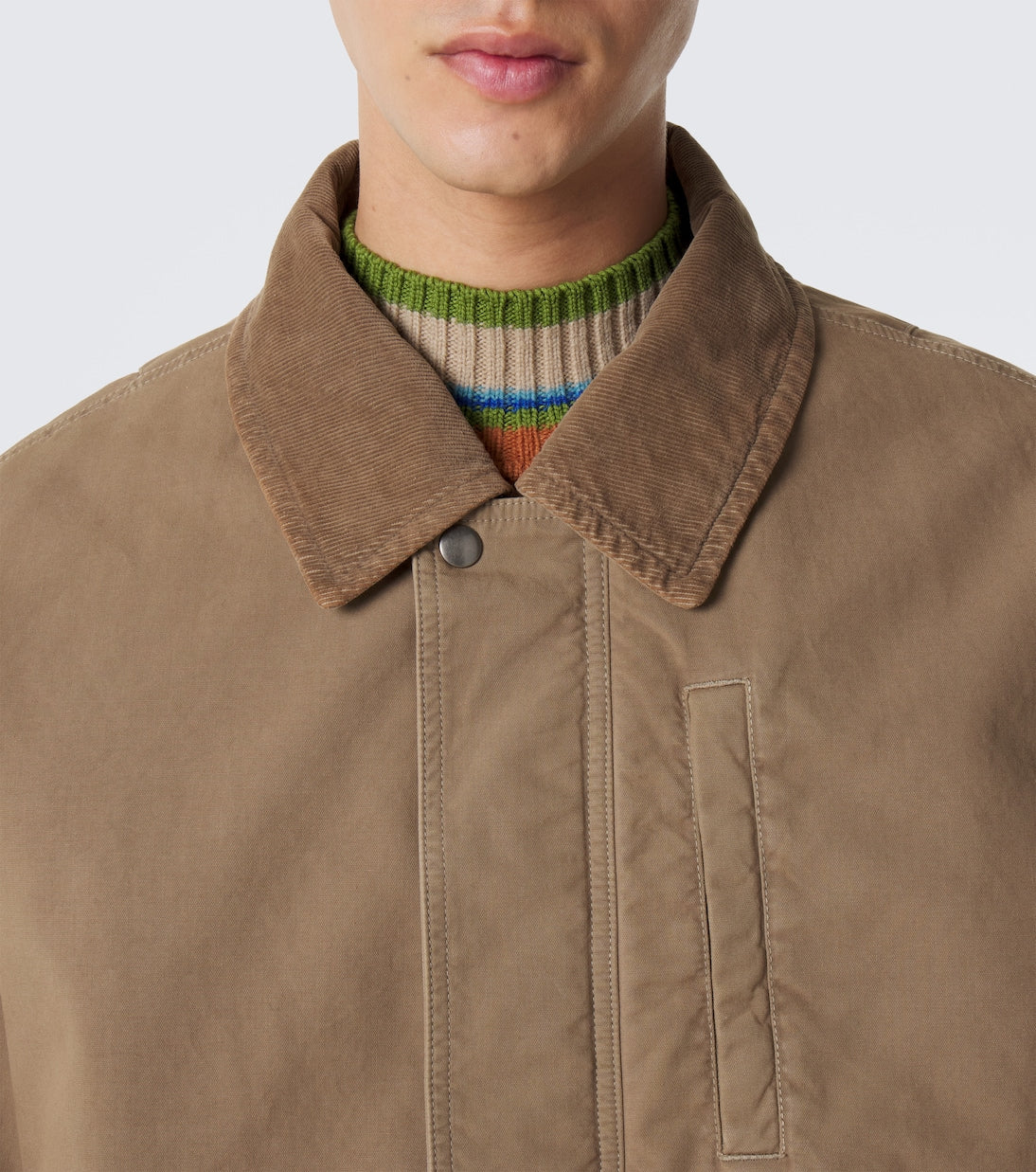 Dries Van Noten - Corduroy-trimmed cotton field jacket