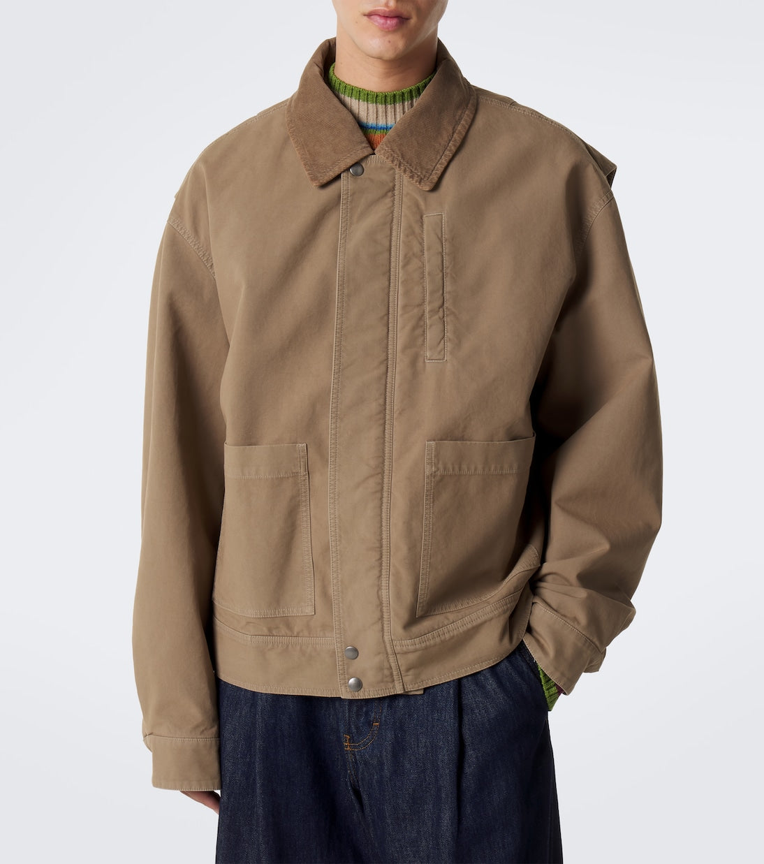 Dries Van Noten - Corduroy-trimmed cotton field jacket