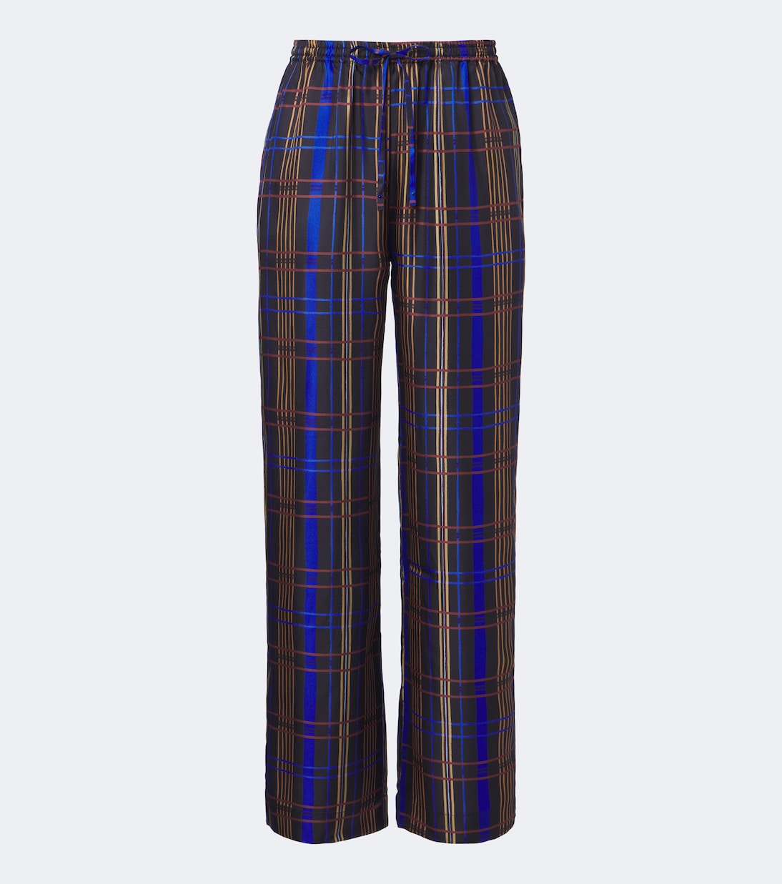 Asceno - Aurelia plaid silk twill wide-leg pants