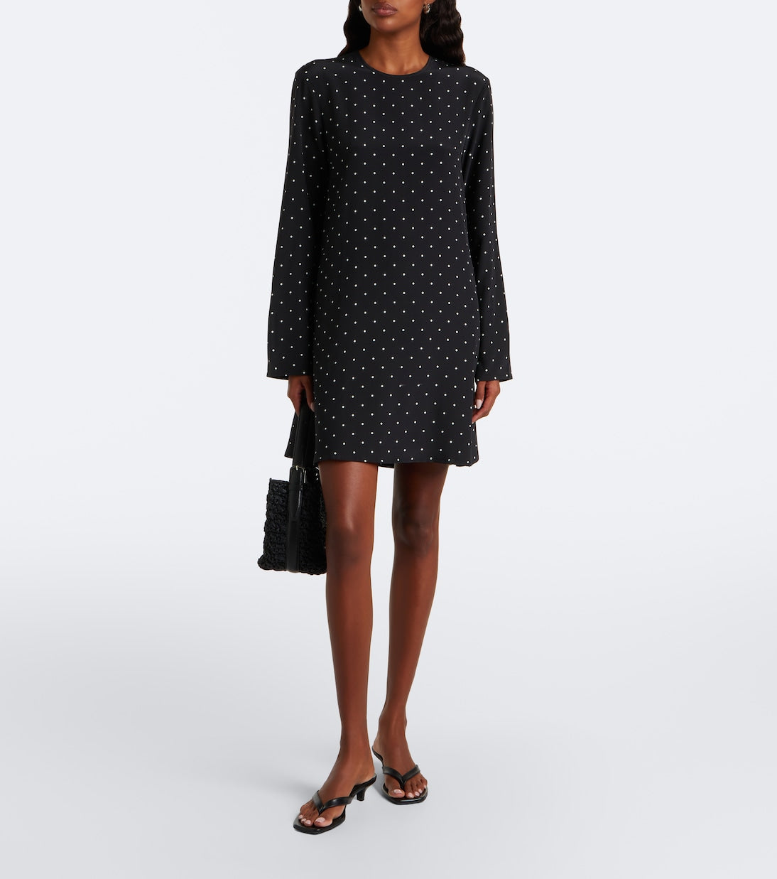 Asceno - Larissa polka-dot silk minidress