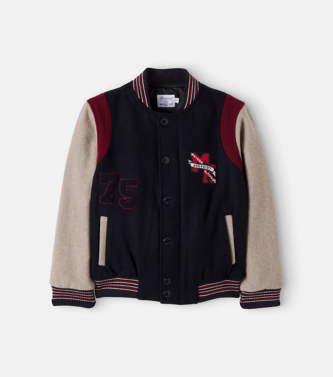 Bonpoint - x Maison Kitsuné wool-blend varsity jacket
