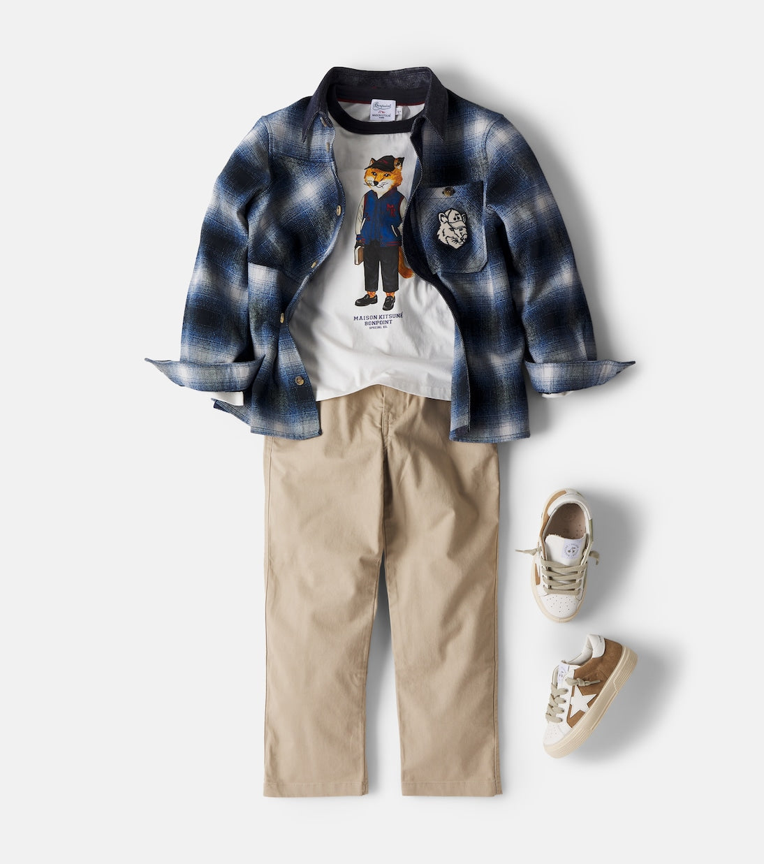 Bonpoint - x Maison Kitsuné checked cotton overshirt