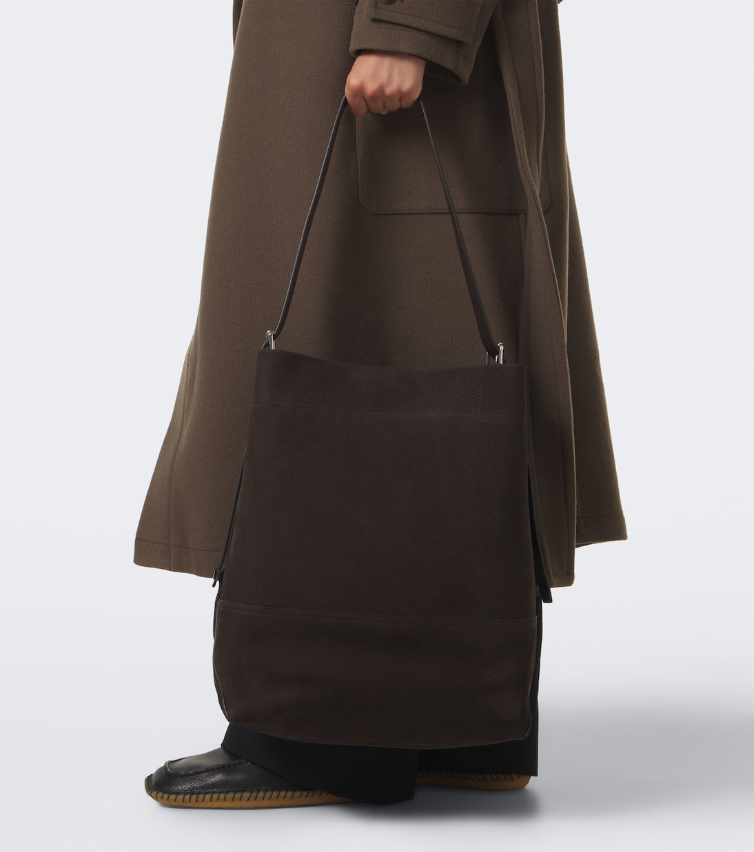 Lemaire - Belted leather tote bag