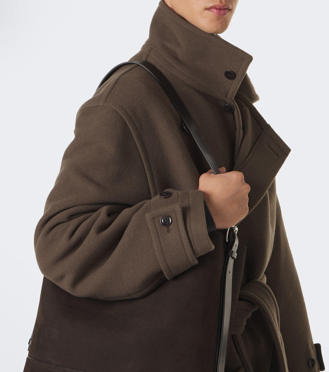 Lemaire - Belted leather tote bag